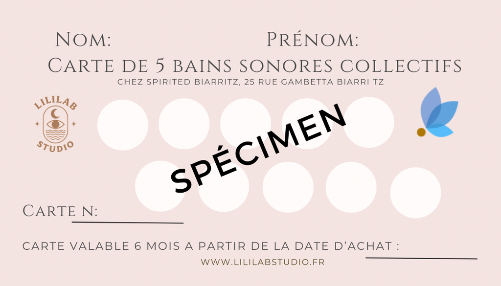 carte 10 bains sonores LililabStudio biarritz